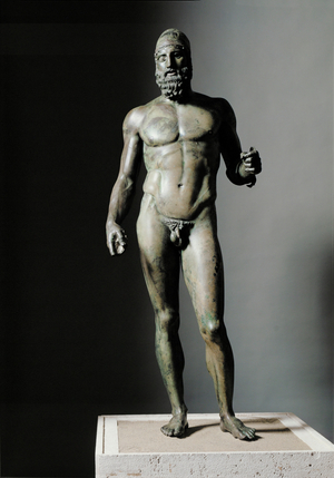 Bronze statue of a young man with helmet … (bronze)