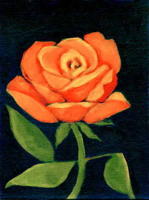 Orange Rose, 2017 (oil on canvas board)