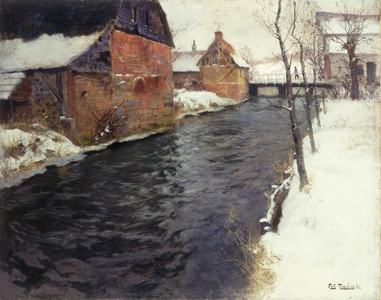 A Winter River Landscape, 1895 (oil on canvas)