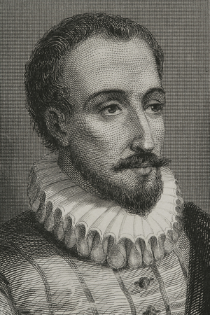 Miguel de Cervantes, Spanish writer (engraving)