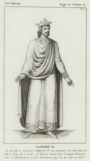 VI Siecle, Regne de Clotaire II, Clotaire II (engraving)