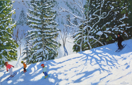 Skiing Courchevel to La Tania, 2019 (oil on canvas)