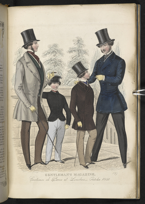 Plate 28, from 'The Gentleman's Magazine of Fashion, Fancy Costumes, and the Regimentals of the Army, October 1850 (colour litho)