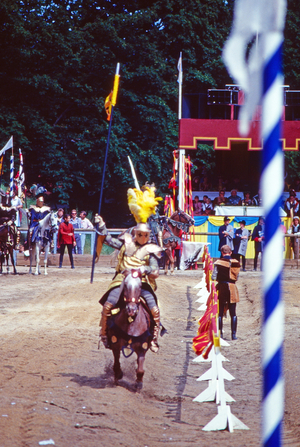 Joust at the Kaltenberg knights festival at Kaltenberg castle, Germany 1991