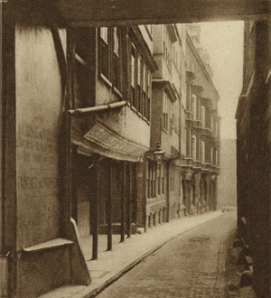 Shop in Middle Temple Lane (b/w photo)