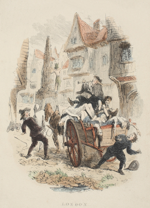 Title Page from Old St. Pauls, by William Harrison Ainsworth, pub. 1855 (hand coloured engraving)