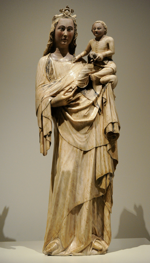 Sculpture of the Virgin Mary, second half of 14th century, Alabaster, Probably from Sallent de Sanauja, Catalonia