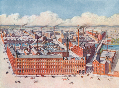 Huntley & Palmers' Biscuit Manufactory, Reading, England (colour litho)
