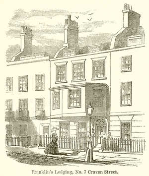 Franklin's Lodging, No. 7 Craven Street (engraving)