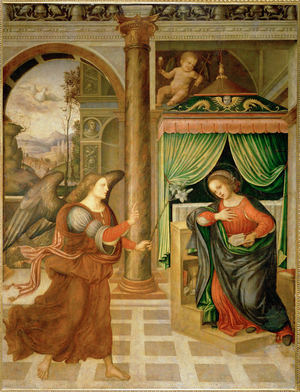Annunciation, late 15th or early 16th (painting on canvas)