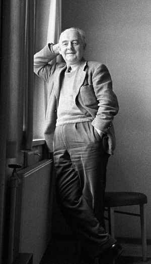 Oslo October 1945. "The voice from London" Toralv Øksnevad (1891-1975) in relaxed pose in …, 1945 (photo)