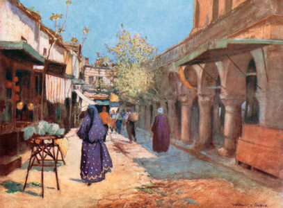 Street Scene, Stamboul (colour litho)