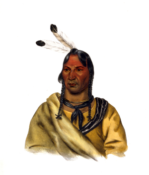 Esh-Ta-Hum-Leah, 1838 (hand-coloured litho) (hand coloured lithograph)