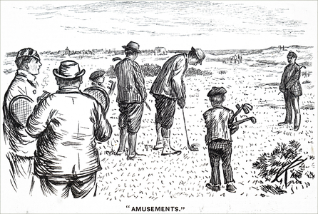 A golfer 'striking off'