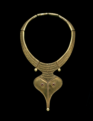 Necklace (gold and red stones)