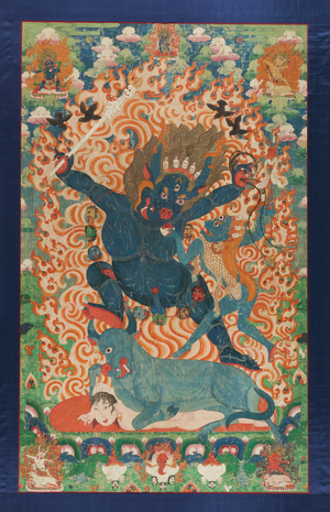 Yama and Yami, c.1700 (mineral pigments and gold on cotton cloth)