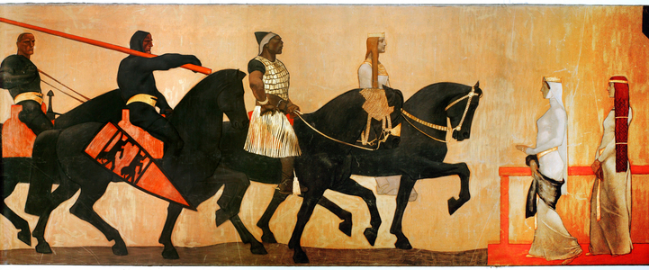 Entry of King Etzel into Vienna (oil on canvas)