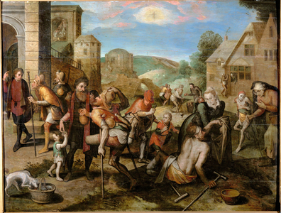 The Seven Acts of Mercy (painting on wood)