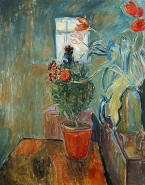 Wallflower and tulips, 1917 (oil painting)