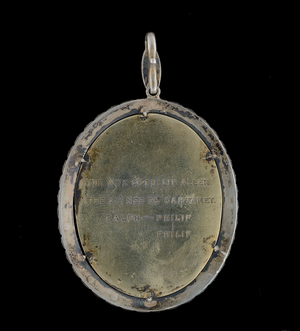Engraved Miniature, Verso of a Portrait of Sarah Maria Cataret (silver))