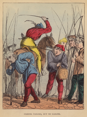 Fishing tailors, but no sailors (colour litho)