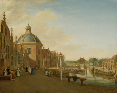 The Docking Basin in the Barge Canal in Leidschendam, 1756 (oil on panel)