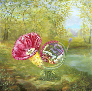French Fleur, 2012 (oil on paper)
