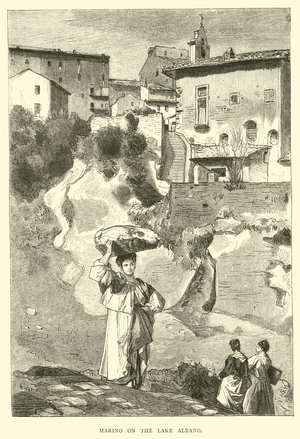 Marino on the Lake Albano (engraving)