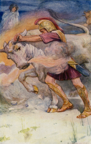 Jason and the Fiery Bulls (colour litho)