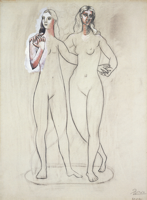 Two Nude Women; Deux Femmes Nues, 1920 (gouache, charcoal and pencil on paper)