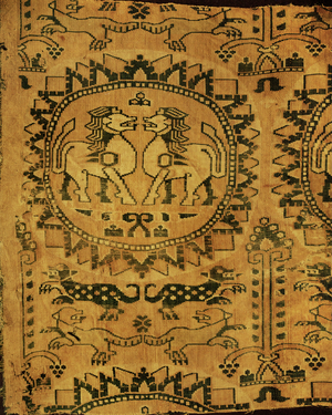 Lions and other animals, 7th-9th century (woven silk)