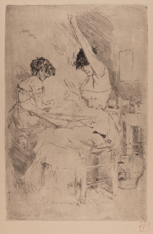 The Bead Stringer (Venice), 1886 (Etching on cream-colored wove paper)