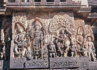 Siva as Mahayogi, carved relief, Hoysala Siva Temple, Halebid (Halebidu), Karnataka, India, 12th century, 1970 (photo)