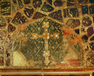 Emperor Charles IV and his third wife, Anna von Schweidnitz with a reliquary-cross …