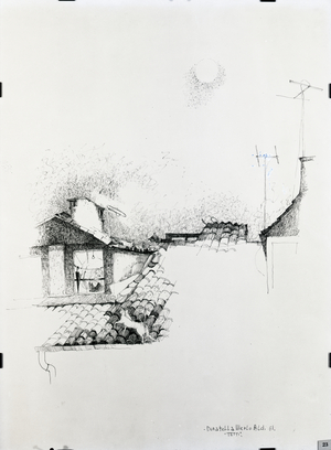 Roofs, 1961 (ink drawing on paper)