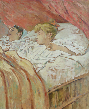 Children caught in their sleep, Telemaco Signorini (oil on cardboard)