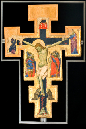 Jesus Christ crucified, Madonna and Saints, c.1285-90 (tempera on board)