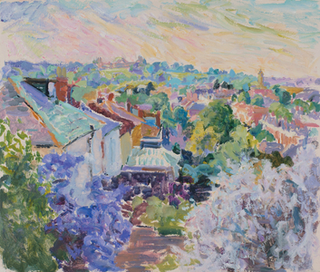 Evening, Towards Alexandra Palace, 2010 (oil on board)