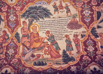 Guru Nanak, Janamsakhi, Baba Atal Gurdwara Mural, Punjab, India