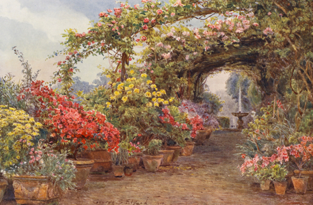 Italian Gardens: A Florentine Terrace (colour litho)