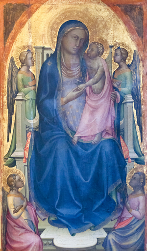 Virgin with child enthroned with four angels, 1402-03 (oil on panel)