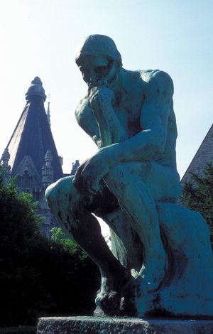 Le Penseur - Auguste Rodin's - Thinker - at the Laeken cemetery in Brussels ..., 1996 (photo)