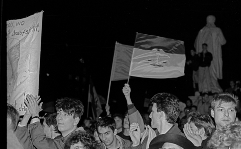 Against reunification GDR Berlin 18 12 1989 Demo against reunification …, 1989 (photo)