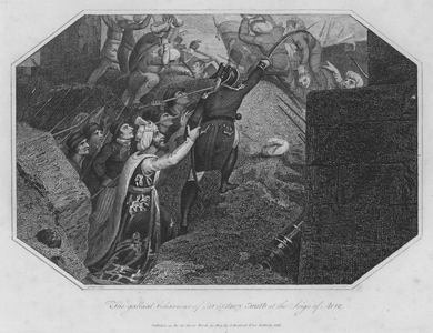 The gallant behaviour of Sir Sydney Smith at the Siege of Acre (engraving)