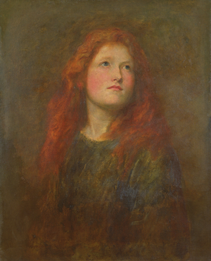 Portrait study of a girl with red hair, c.1885 (oil on canvas)