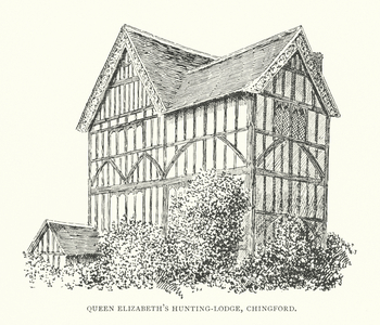 Queen Elizabeth's Hunting-Lodge, Chingford (litho)