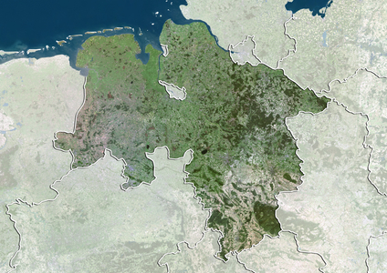 State of Lower Saxony, Germany, True Colour Satellite Image