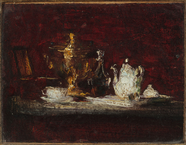 Still life with samovar, between 1866 and 1872 (oil)