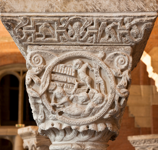 Story of Job, capital, 12th century (sculpture)