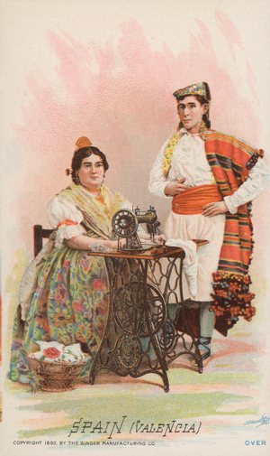 Sewing Machine, Spain, Valencia (chromolitho)